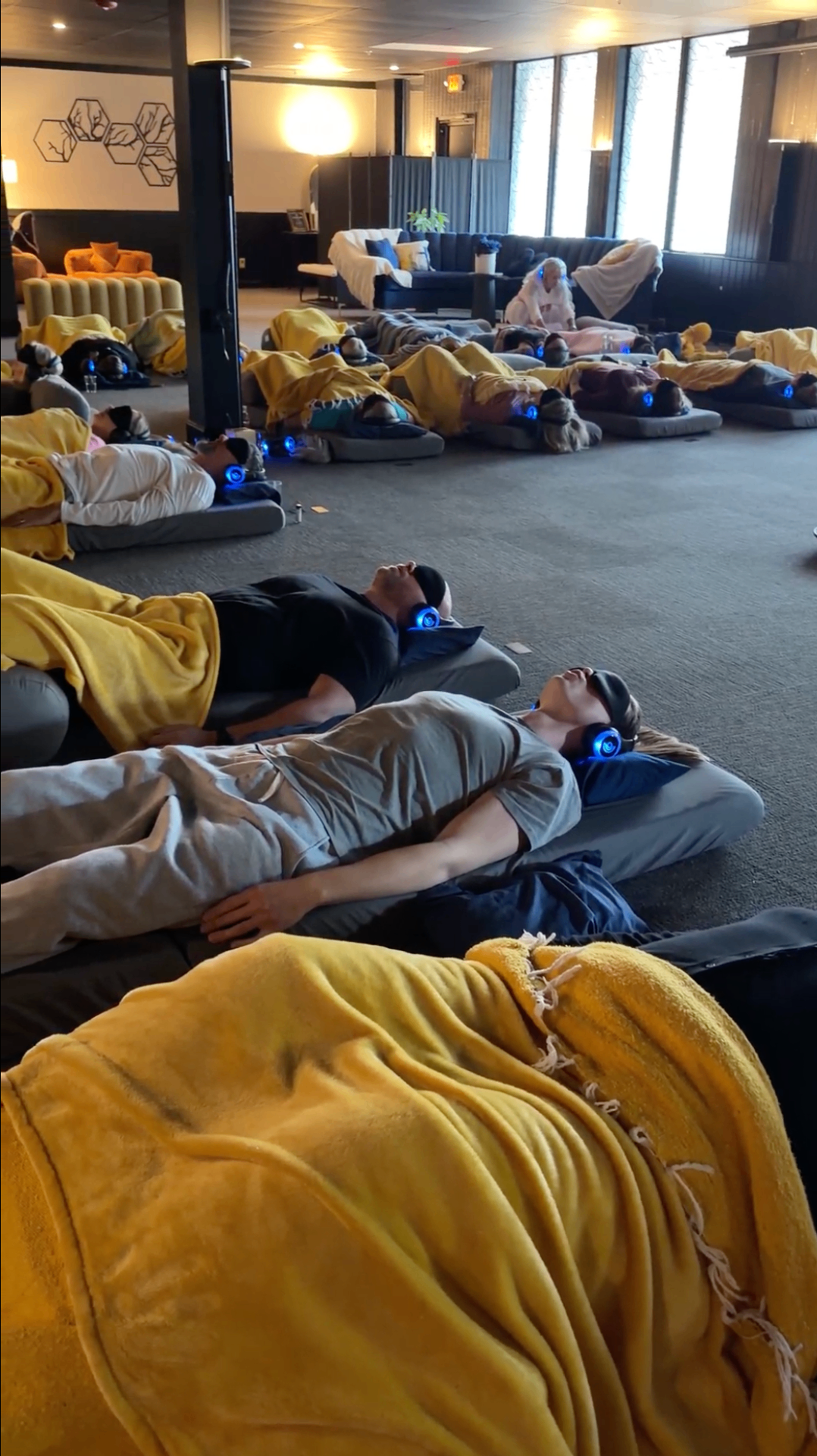 Wide view of the breathwork room