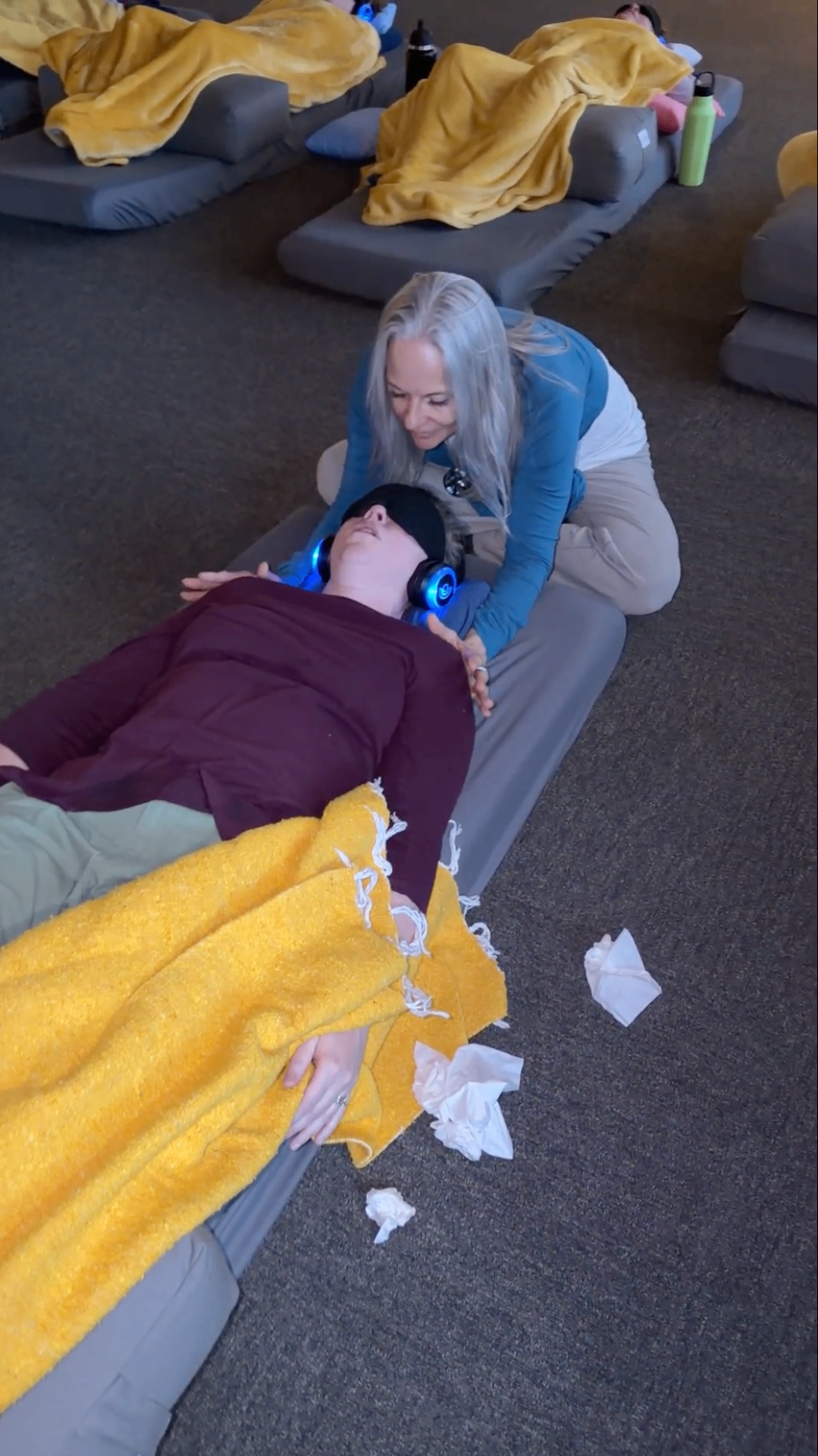 Close support during a breathwork journey